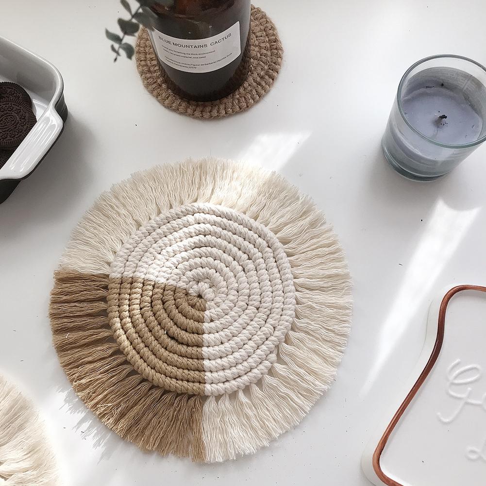 Macrame Coaster Woven Mini Mat Macrame Coaster Woven Mini Mat