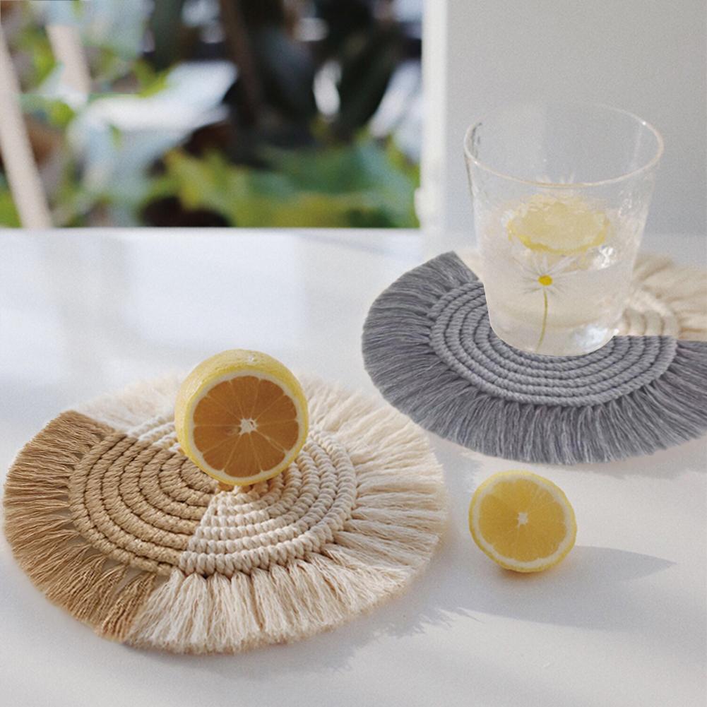 Macrame Coaster Woven Mini Mat Macrame Coaster Woven Mini Mat