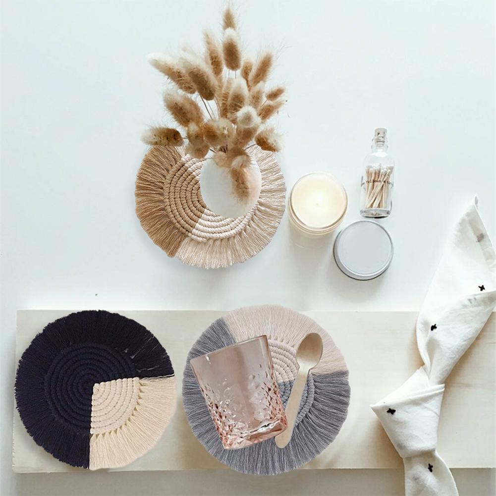 Macrame Coaster Woven Mini Mat Macrame Coaster Woven Mini Mat