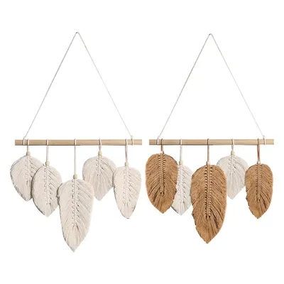 Macrame Feather Wall Hanging Decor