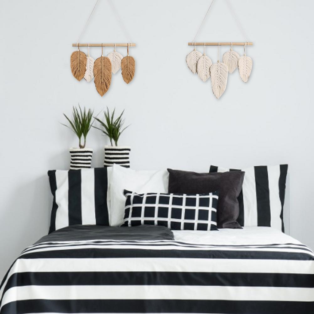 Macrame Feather Wall Hanging Decor
