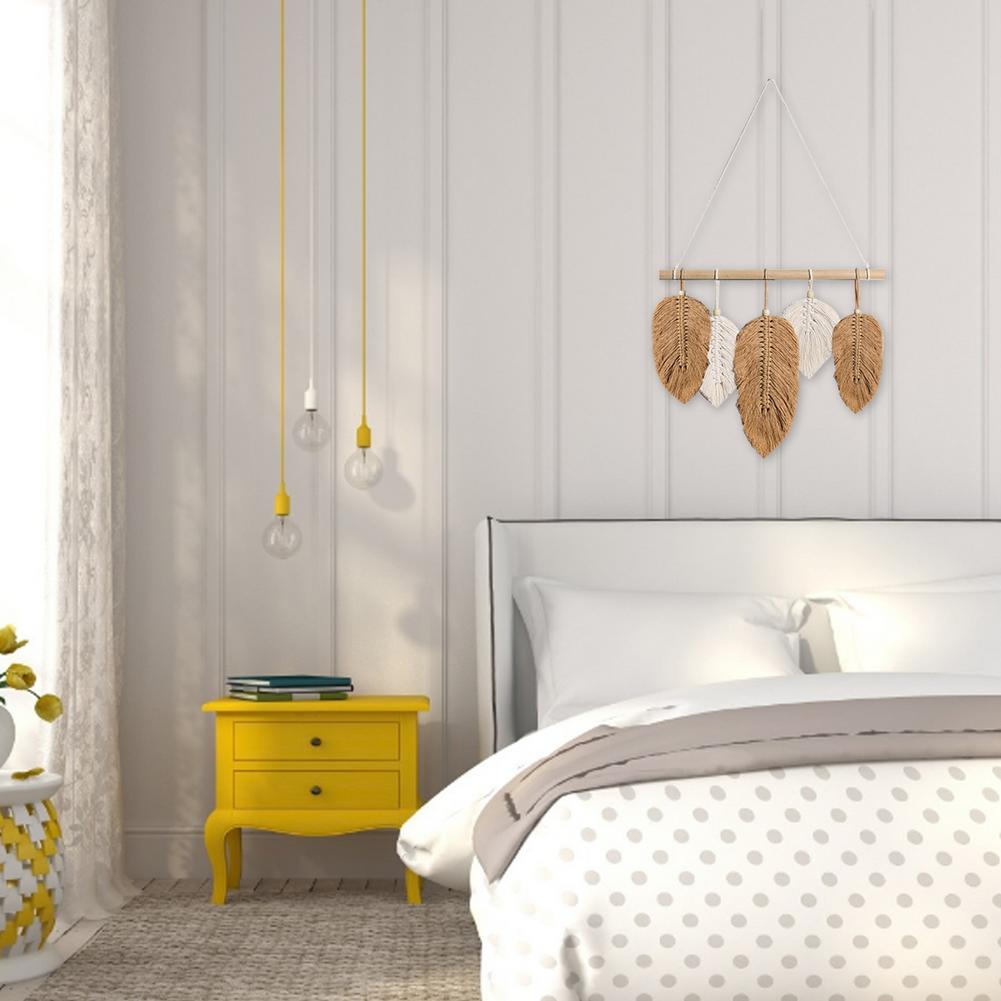 Macrame Feather Wall Hanging Decor