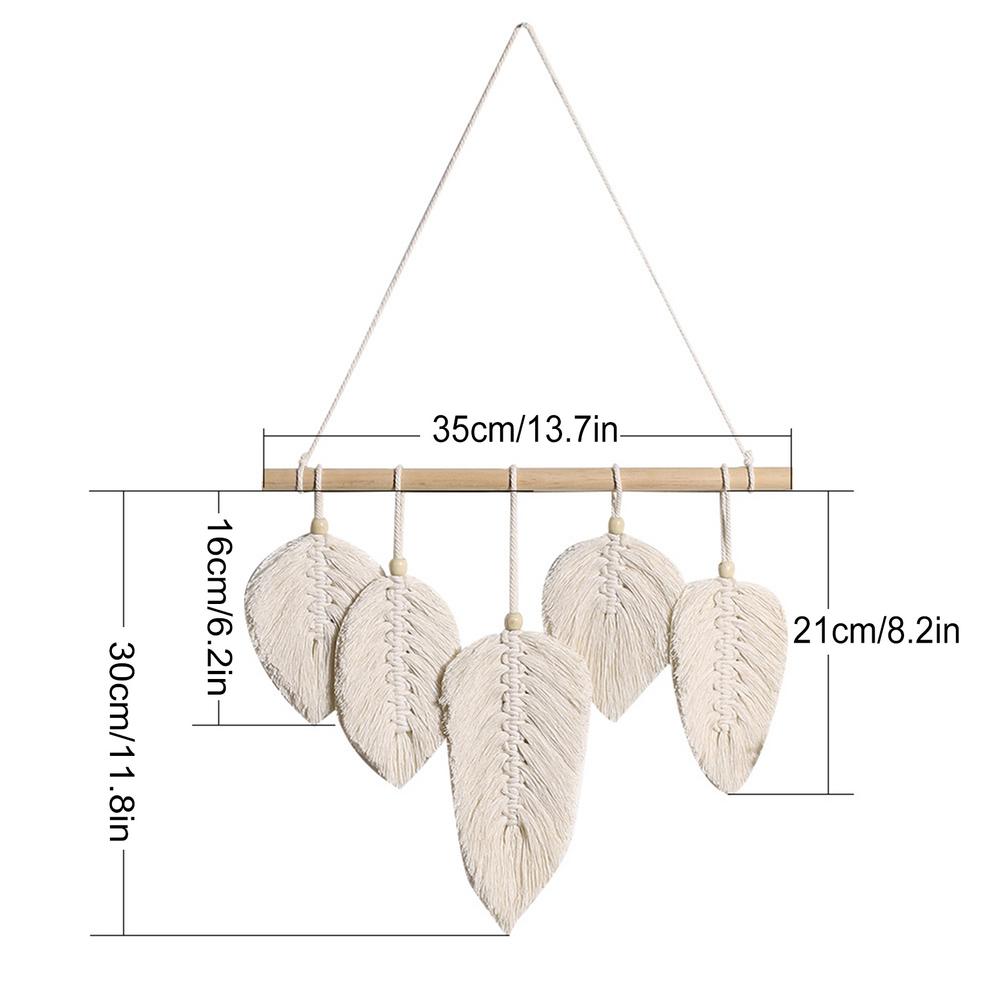 Macrame Feather Wall Hanging Decor
