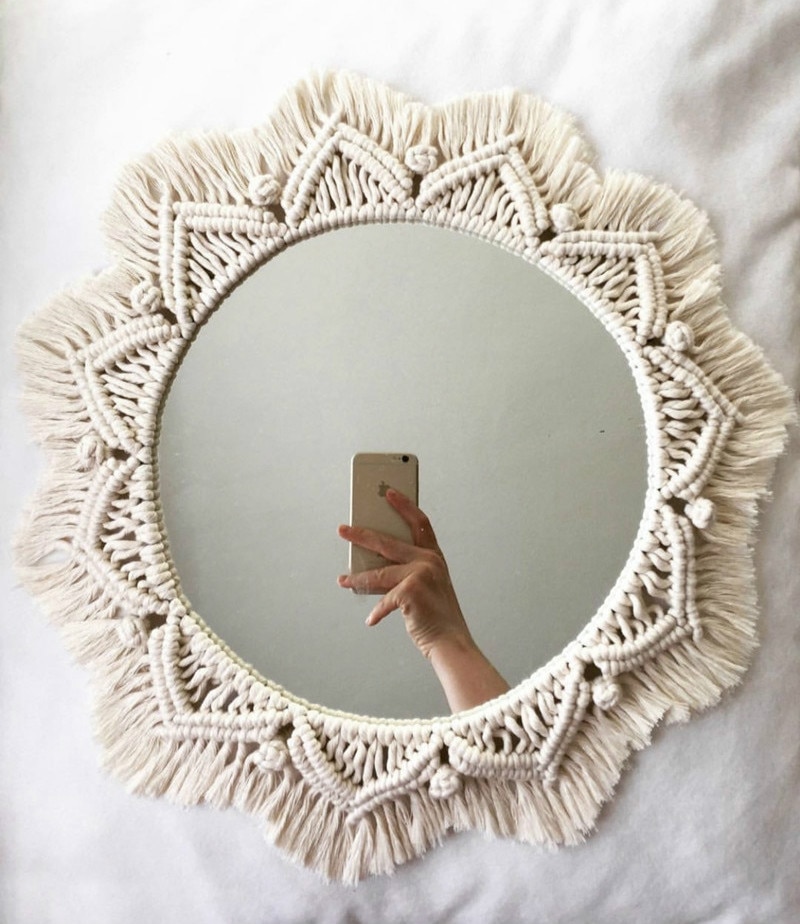 Macrame Mirror Boho Home Decor