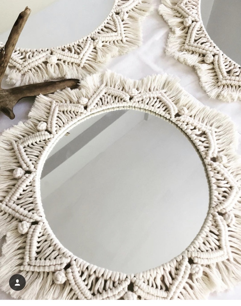 Macrame Mirror Boho Home Decor