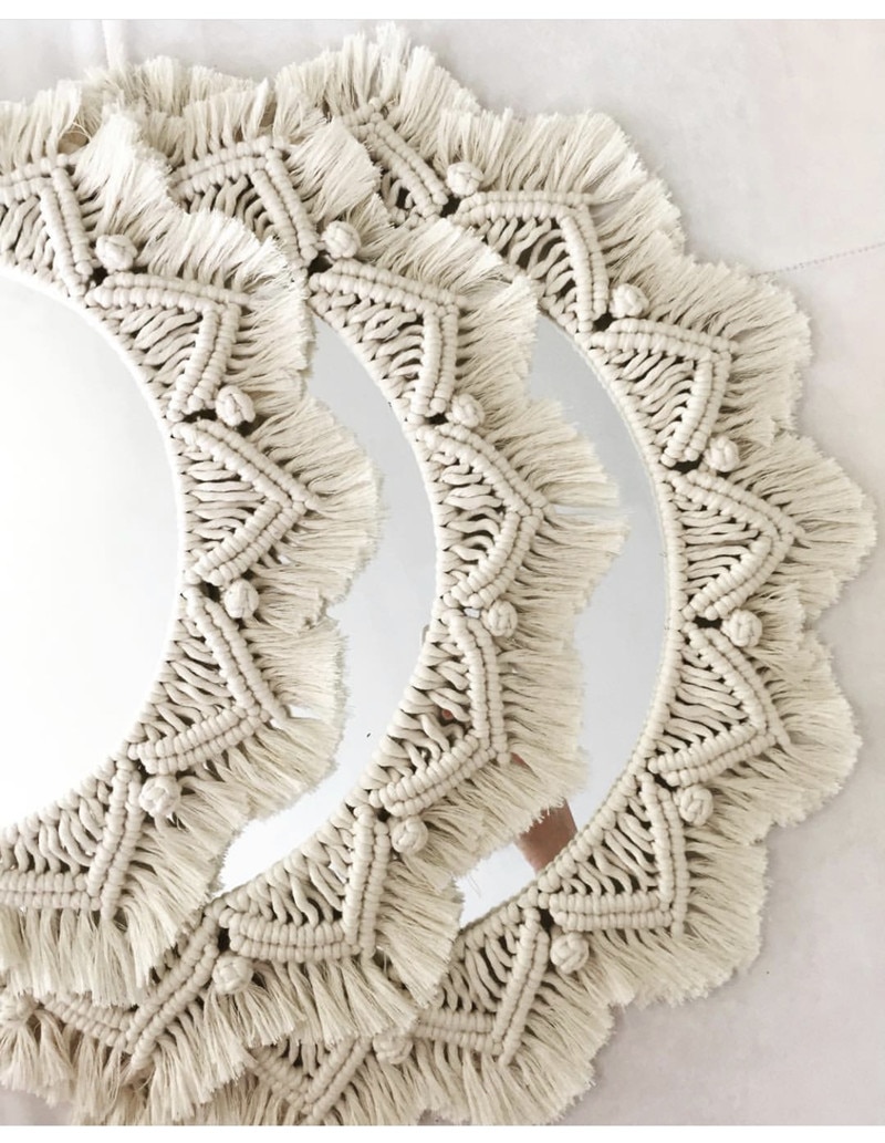 Macrame Mirror Boho Home Decor