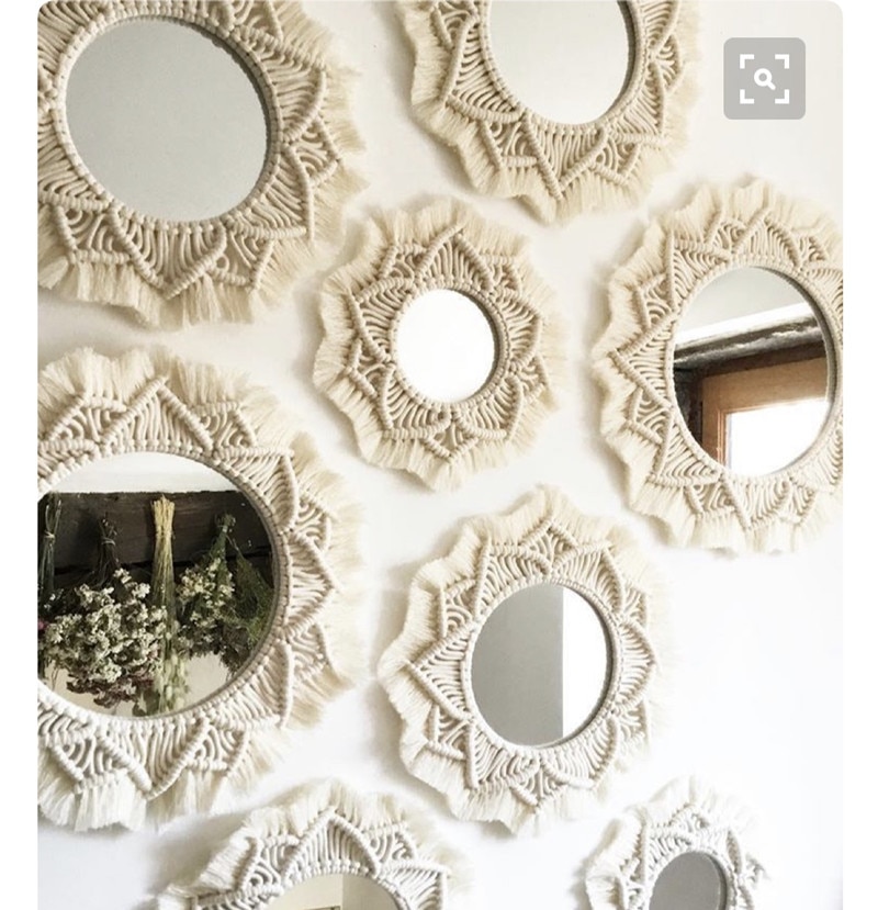 Macrame Mirror Boho Home Decor