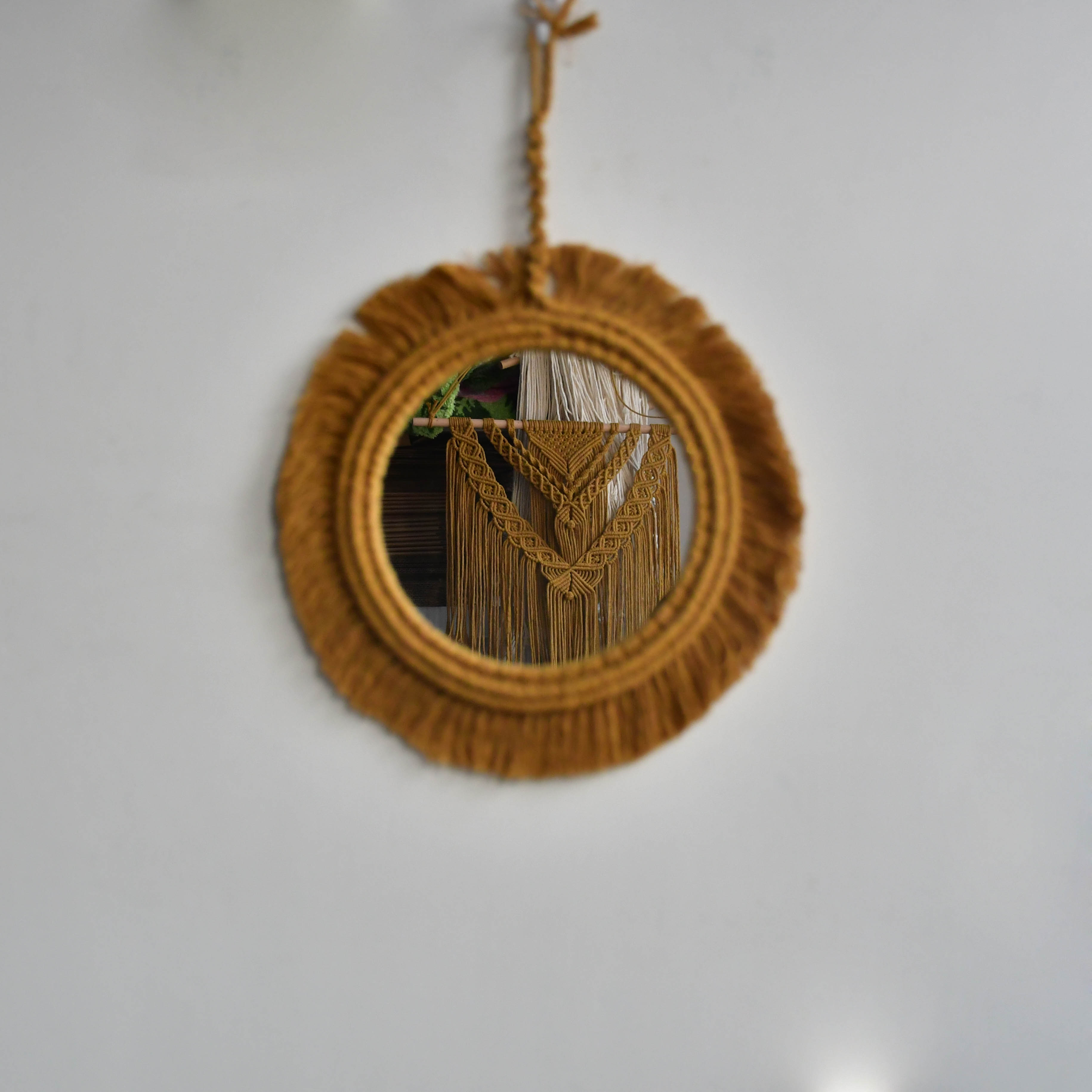 Macrame Mirror Wall Hanging Decor Macrame Mirror Wall Hanging Decor