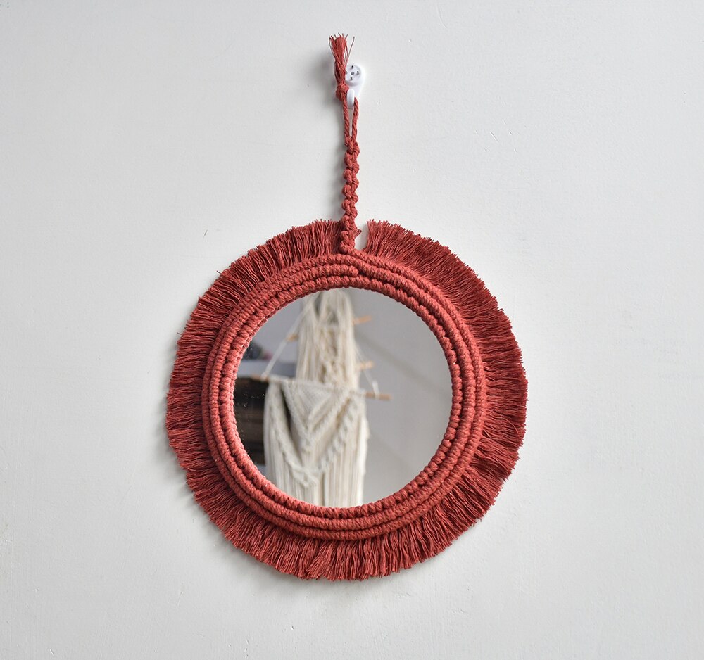 Macrame Mirror Wall Hanging Decor Macrame Mirror Wall Hanging Decor