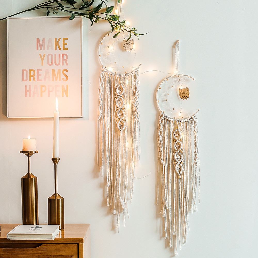 Macrame Moon Wall Hanging Dreamcatcher Macrame Moon Wall Hanging Dreamcatcher