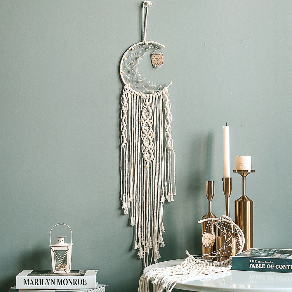Macrame Moon Wall Hanging Dreamcatcher Macrame Moon Wall Hanging Dreamcatcher