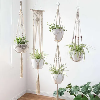 Macrame Plant Hanger Set (4pcs) Macrame Plant Hanger Set (4pcs)