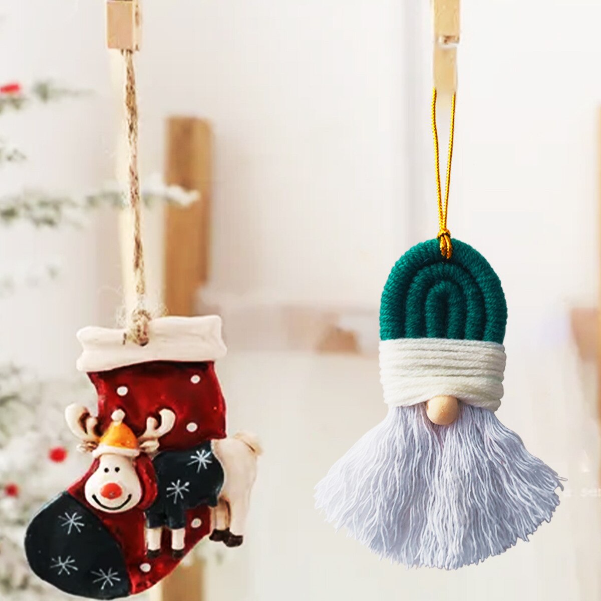 Macrame Santa Hanging Holiday Decor Macrame Santa Hanging Holiday Decor