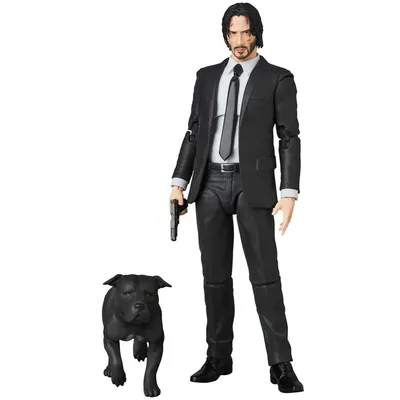 Mafex John Wick with Dog PVC Collectible Joints Moveable Action Figure Toy