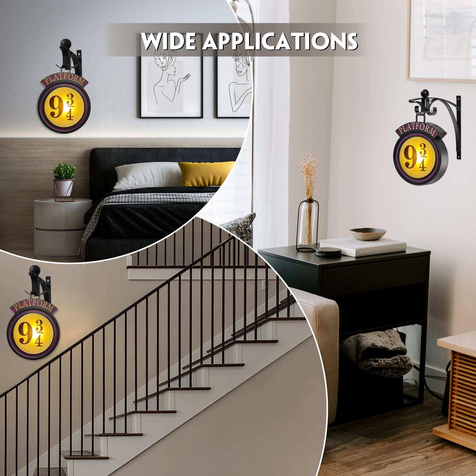 Magic Potters Night Light LED Hanging Wall Lamps Platform Hogwartsed 3D Lamp Harries Home Room Decor Children Birthday