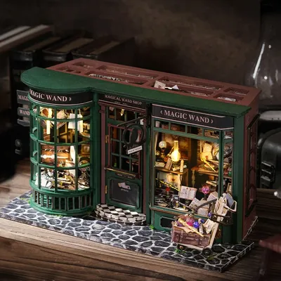 Magic Shop DIY Wooden Dollhouse Miniature Doll House Kit with Furniture Roombox Retro Home Model Toy for Children Gift Magic Shop DIY Wooden Dollhouse Miniature Doll House Kit with Furniture Roombox Retro Home Model Toy for Children Gift