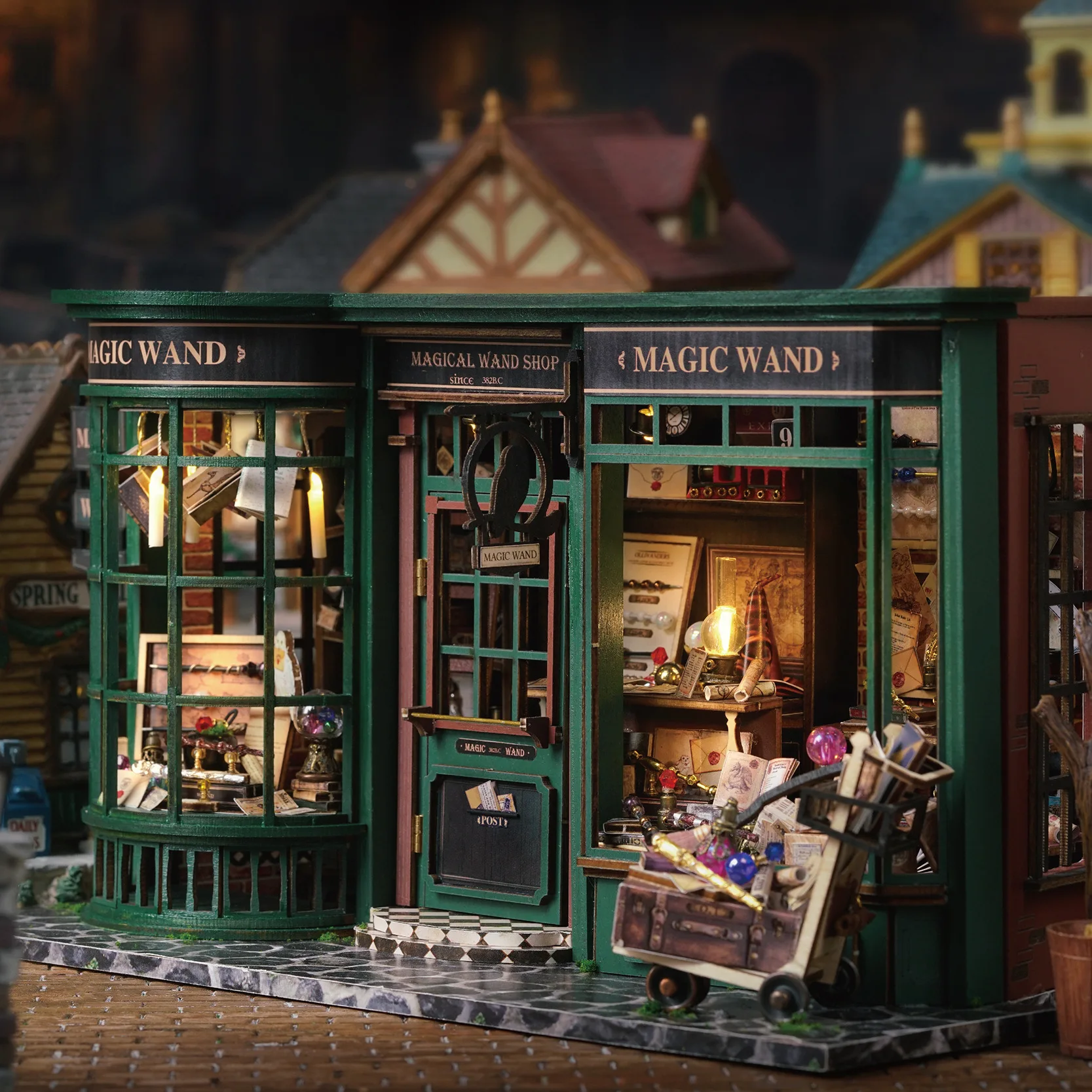 Magic Shop DIY Wooden Dollhouse Miniature Doll House Kit with Furniture Roombox Retro Home Model Toy for Children Gift Magic Shop DIY Wooden Dollhouse Miniature Doll House Kit with Furniture Roombox Retro Home Model Toy for Children Gift