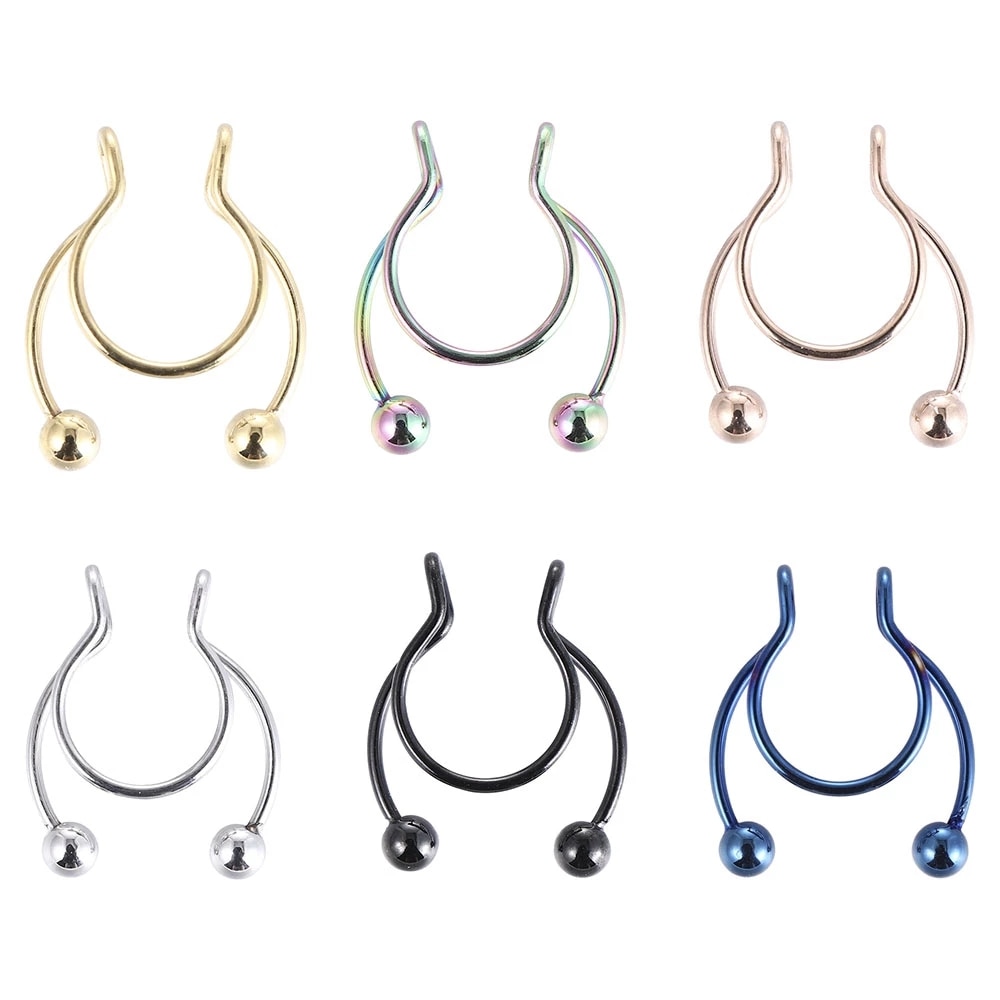 Magnet Clip On Nose Ring Hoop
