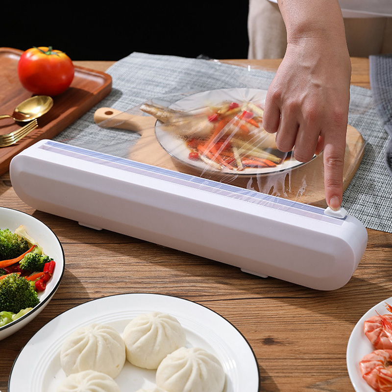Magnetic Adjustable Cling Wrap Dispenser with Cutter Magnetic Adjustable Cling Wrap Dispenser with Cutter