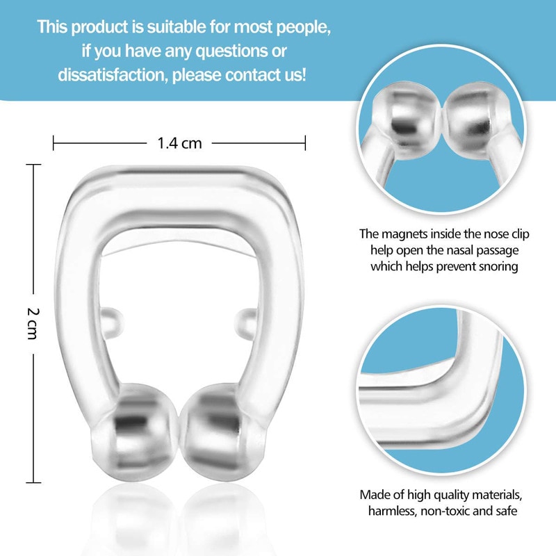 Magnetic Anti Snore Nose Clips (4Pcs) Magnetic Anti Snore Nose Clips (4Pcs)