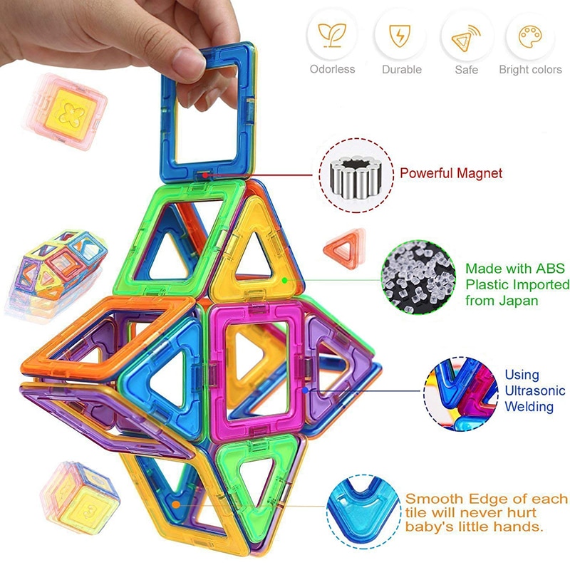 Magnetic Blocks Construction Toy (56 pieces) Magnetic Blocks Construction Toy (56 pieces)