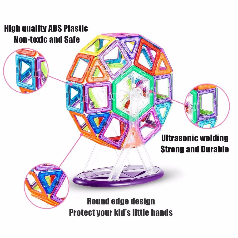 Magnetic Blocks Construction Toy (56 pieces) Magnetic Blocks Construction Toy (56 pieces)