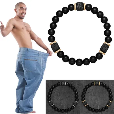 Magnetic Bracelets Men Nature Stone Bead Couple Bracelets for Women Health Care Help Weight Loss Jewelry2 Colors