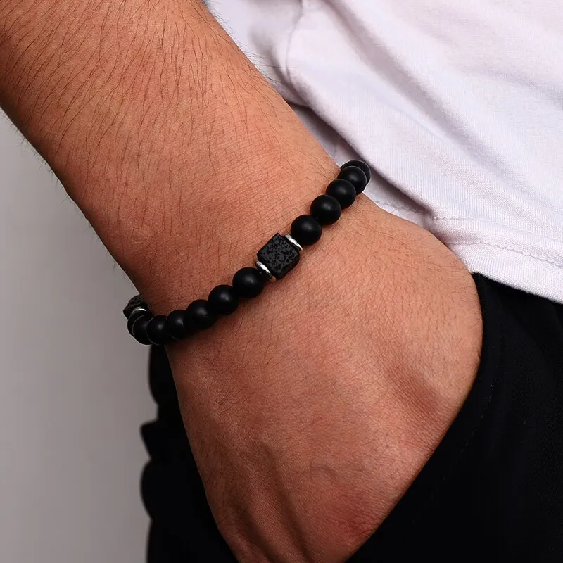 Magnetic Bracelets Men Nature Stone Bead Couple Bracelets for Women Health Care Help Weight Loss Jewelry2 Colors