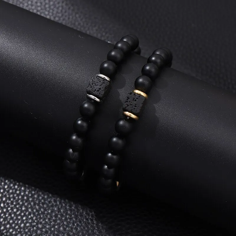 Magnetic Bracelets Men Nature Stone Bead Couple Bracelets for Women Health Care Help Weight Loss Jewelry2 Colors