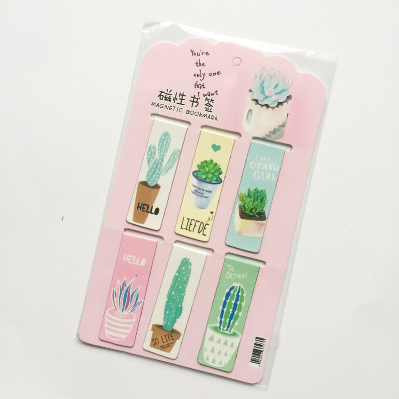 Magnetic Cactus Bookmarks (6pcs)