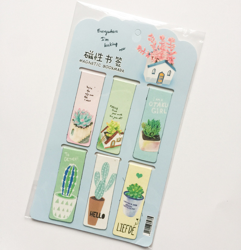 Magnetic Cactus Bookmarks (6pcs)