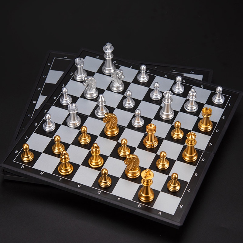 Magnetic Chess Set Gold Silver Pieces Magnetic Chess Set Gold Silver Pieces
