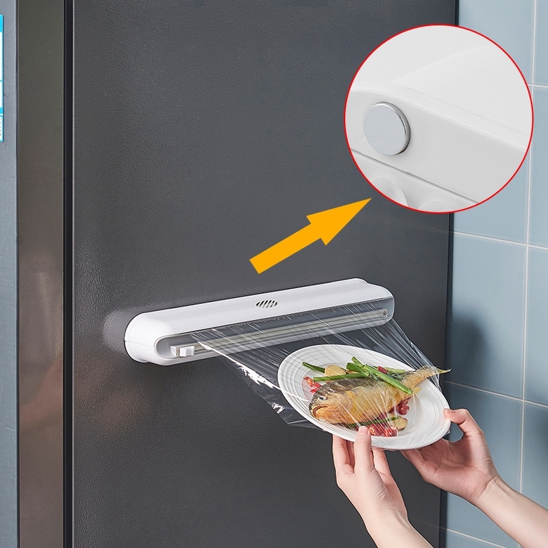 Magnetic Cling Film Holder with Cutter
