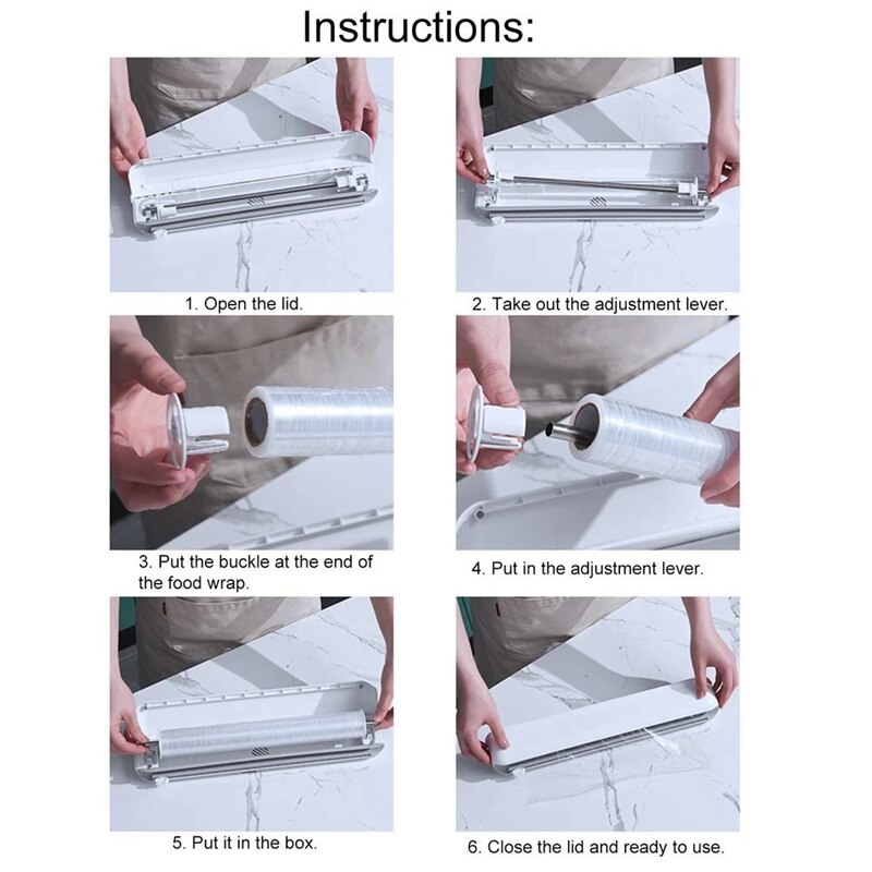 Magnetic Cling Film Holder with Cutter