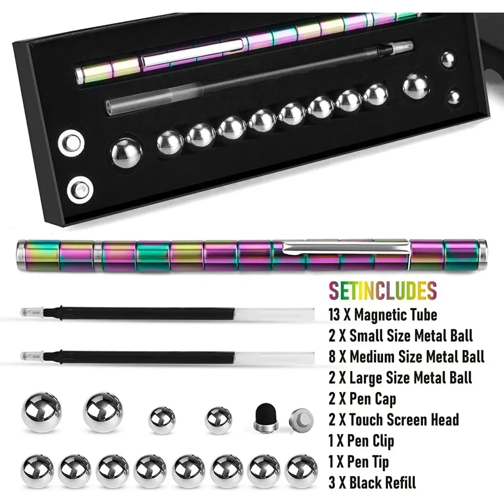 Magnetic Fidget Pen For Stress Relief, Writing, Playing, And Tablet & Phone Screen Use