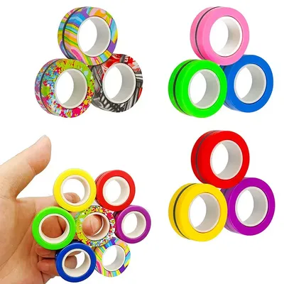 Magnetic Fidget Rings 3PCS Fingertip Magnetic Rings Colorful Relief Fidget Toys Set for Adult Magnet Spinner Magnetic Fidget Rings 3PCS Fingertip Magnetic Rings Colorful Relief Fidget Toys Set for Adult Magnet Spinner
