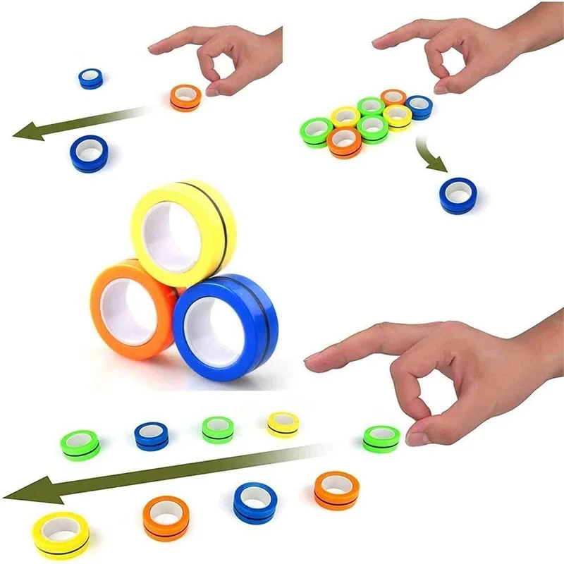 Magnetic Fidget Rings 3PCS Fingertip Magnetic Rings Colorful Relief Fidget Toys Set for Adult Magnet Spinner Magnetic Fidget Rings 3PCS Fingertip Magnetic Rings Colorful Relief Fidget Toys Set for Adult Magnet Spinner