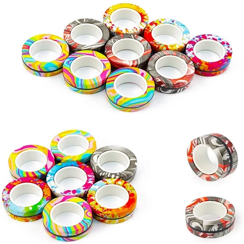 Magnetic Fidget Rings 3PCS Fingertip Magnetic Rings Colorful Relief Fidget Toys Set for Adult Magnet Spinner Magnetic Fidget Rings 3PCS Fingertip Magnetic Rings Colorful Relief Fidget Toys Set for Adult Magnet Spinner