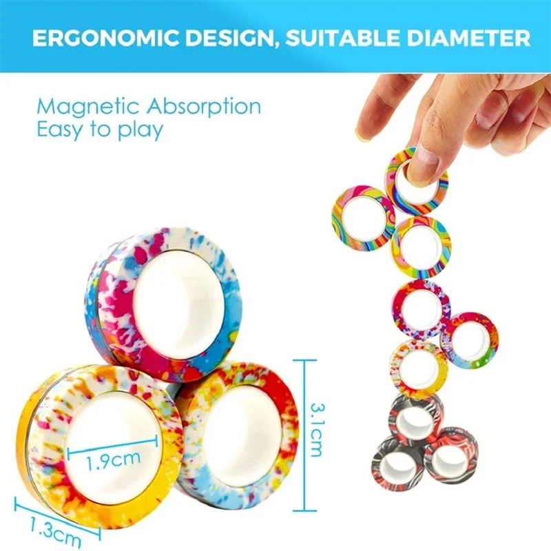 Magnetic Fidget Rings 3PCS Fingertip Magnetic Rings Colorful Relief Fidget Toys Set for Adult Magnet Spinner Magnetic Fidget Rings 3PCS Fingertip Magnetic Rings Colorful Relief Fidget Toys Set for Adult Magnet Spinner