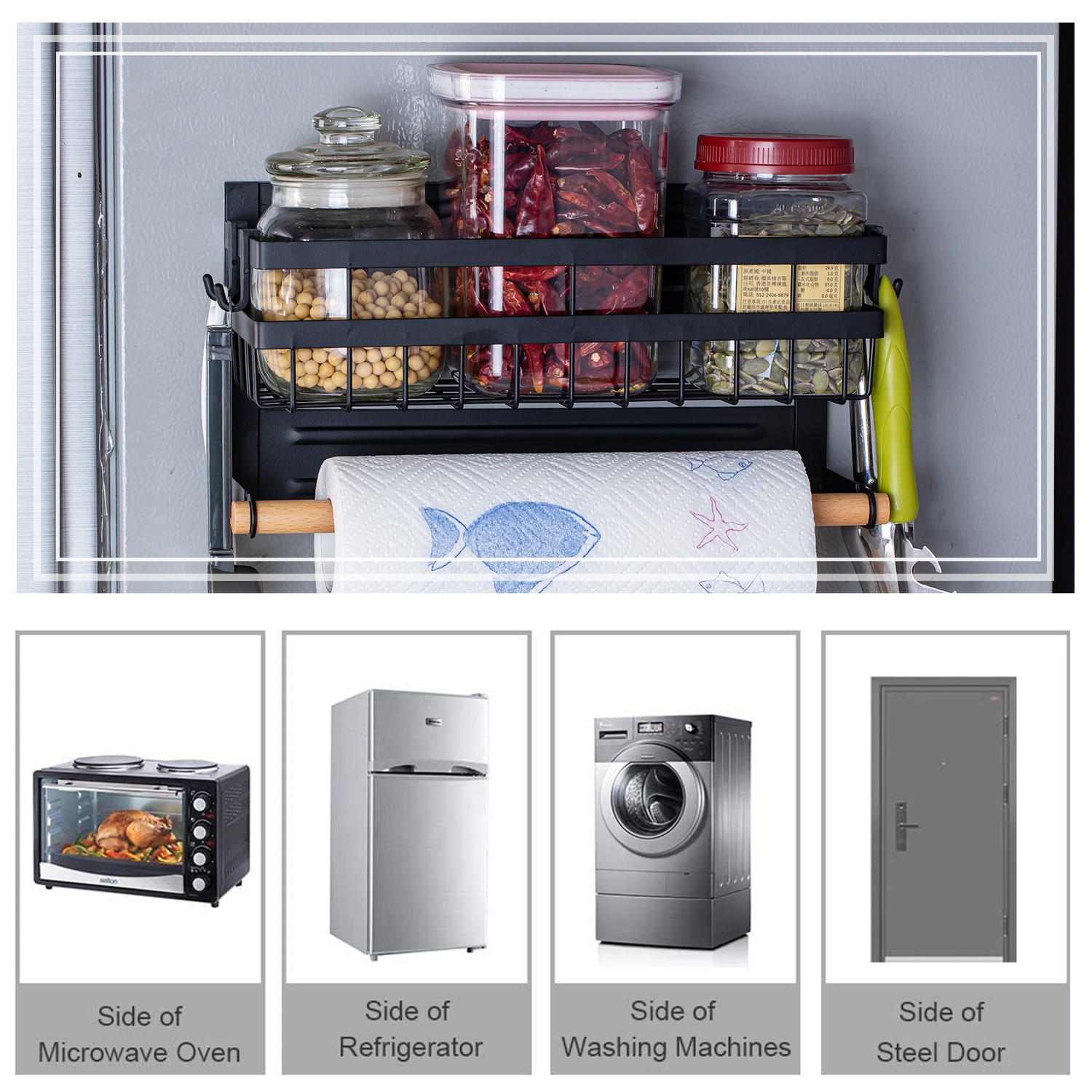 Magnetic Fridge Shelf Storage Rack Magnetic Fridge Shelf Storage Rack