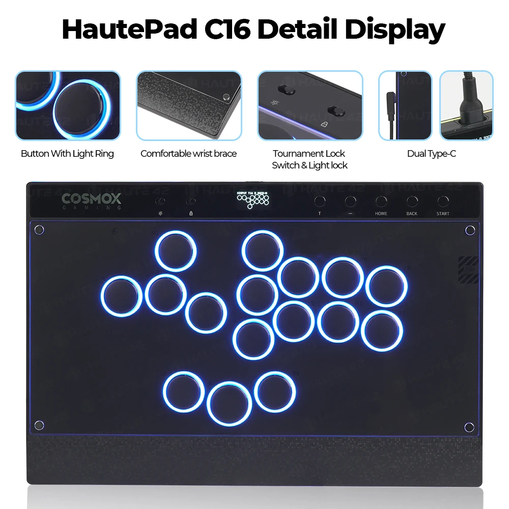 Magnetic Hitbox Leverless Controller Button Rim Arcade Controller For PC/PS4/PS5/Switch Stickless Arcade Stick Hitbox Magnetic Hitbox Leverless Controller Button Rim Arcade Controller For PC/PS4/PS5/Switch Stickless Arcade Stick Hitbox