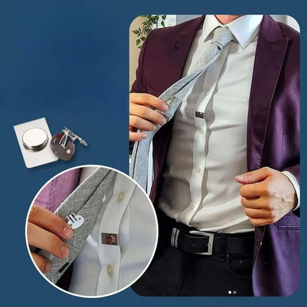 Magnetic Invisible Tie Clip Automatic Fixing Buckle Anti-wrinkle Anti-swing Tie Holder Clips Necktie Collar Hidden Magnetic Invisible Tie Clip Automatic Fixing Buckle Anti-wrinkle Anti-swing Tie Holder Clips Necktie Collar Hidden