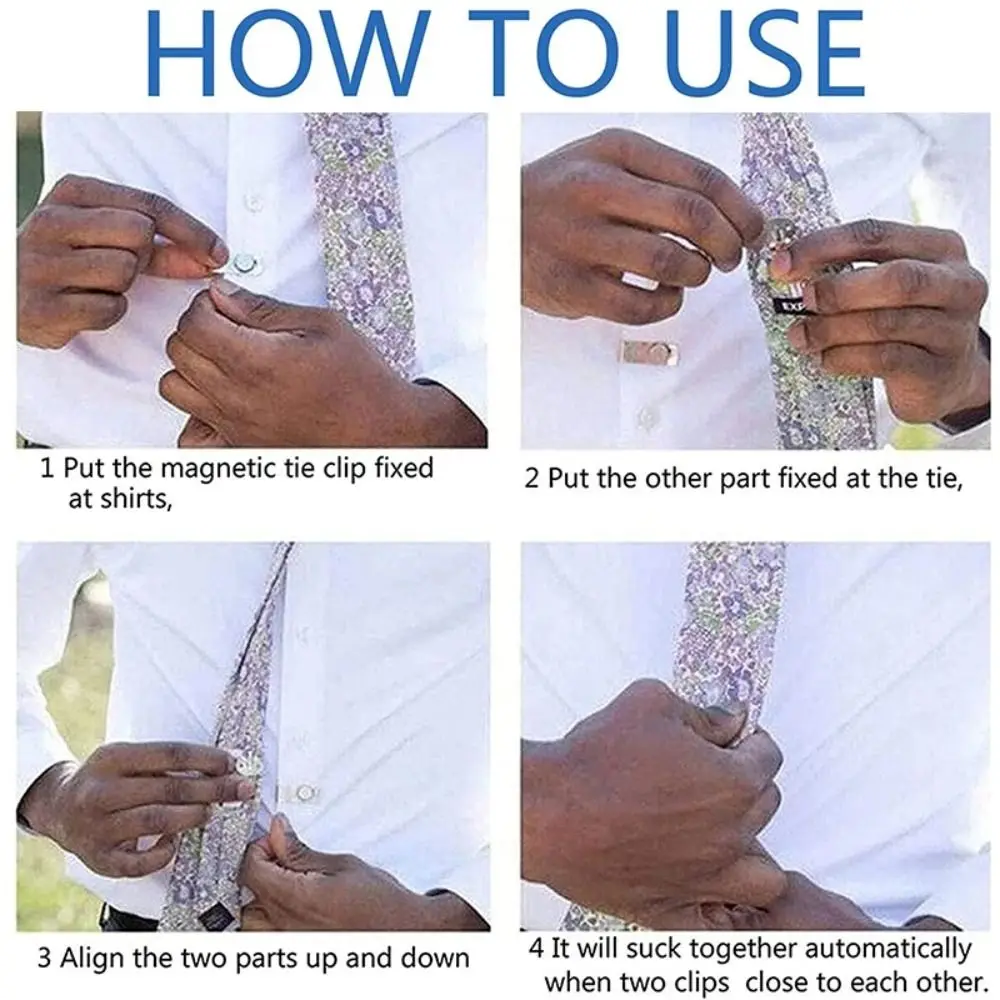 Magnetic Invisible Tie Clip Automatic Fixing Buckle Anti-wrinkle Anti-swing Tie Holder Clips Necktie Collar Hidden Magnetic Invisible Tie Clip Automatic Fixing Buckle Anti-wrinkle Anti-swing Tie Holder Clips Necktie Collar Hidden
