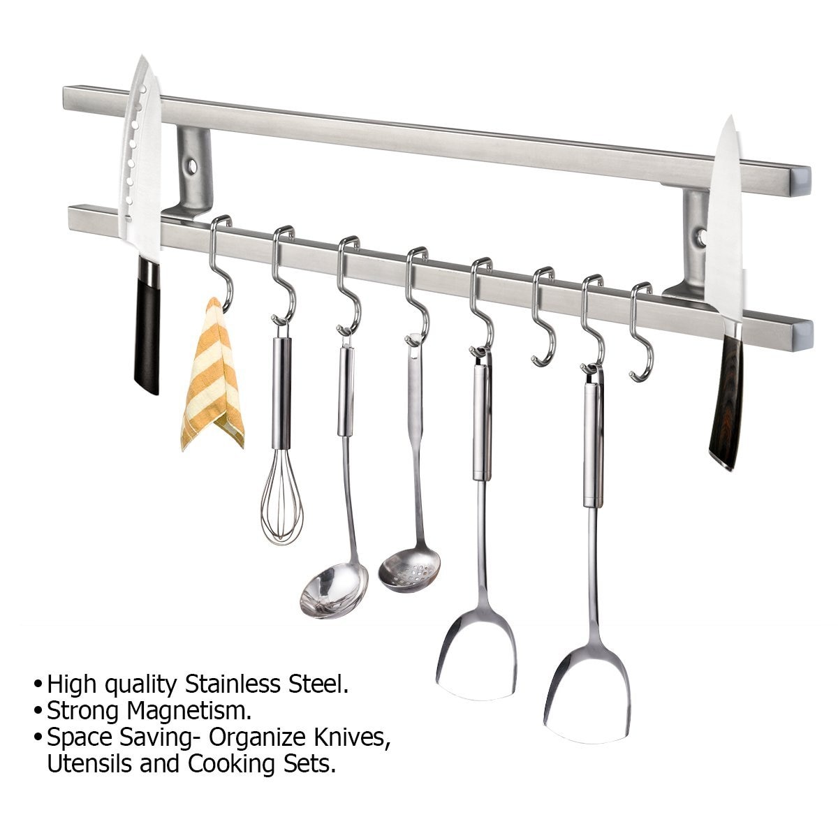Magnetic Knife Holder and Hanging Kitchen Utensil Holder