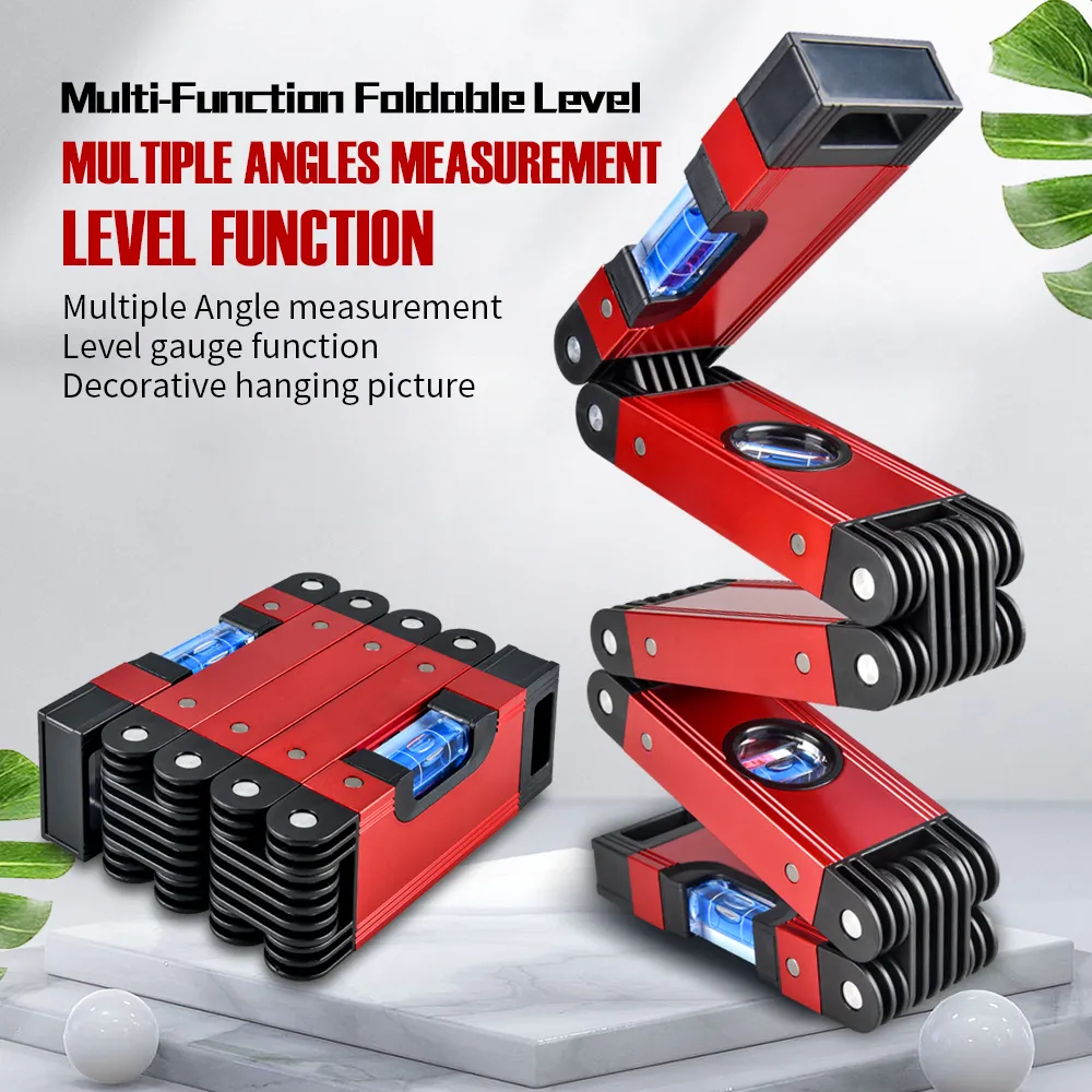 Magnetic Level Tool Foldable Level Ruler Precise Protractor Mini Spirit Leveler Angle Finder Construction Woodworking