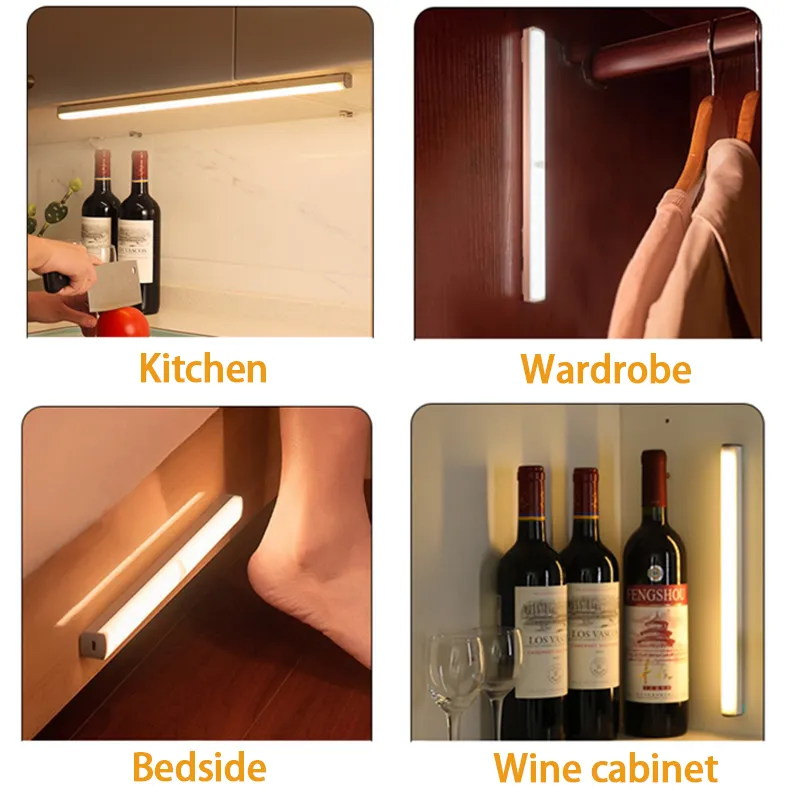 Magnetic Motion Sensor LED lamp Wireless Night Light Type C Rechargeable Light Cabinet Wardrobe Lamp Staircase Magnetic Motion Sensor LED lamp Wireless Night Light Type C Rechargeable Light Cabinet Wardrobe Lamp Staircase