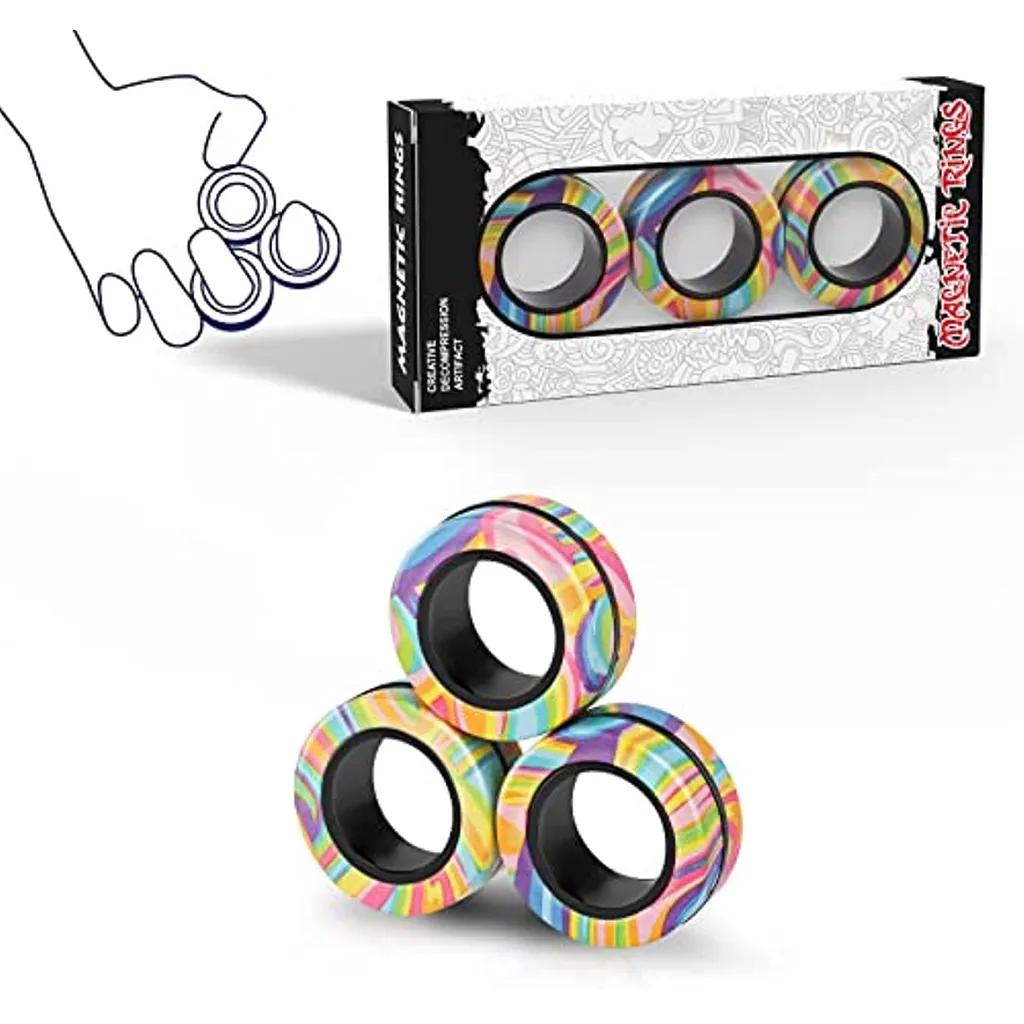 Magnetic Rings Fidget Toy Set Adult Fidget Magnets Spinner Rings Fidget Pack Great Gift for Adults Teens Kids (3PCS) Magnetic Rings Fidget Toy Set Adult Fidget Magnets Spinner Rings Fidget Pack Great Gift for Adults Teens Kids (3PCS)