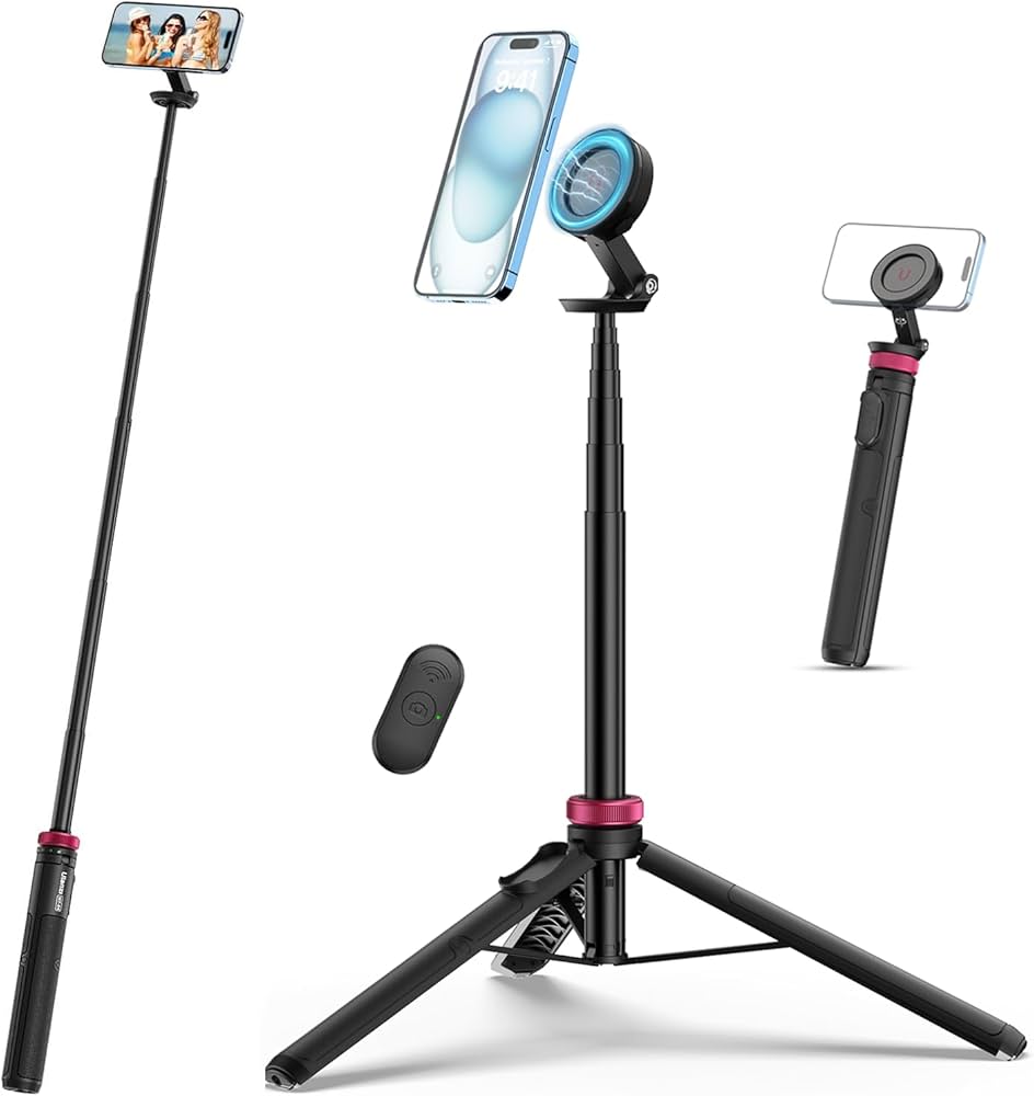 Magnetic Selfie Stick Tripod Wireless Bluetooth Remote Phone Extension Tripod for Phone Live Streaming Vlog Magnetic Selfie Stick Tripod Wireless Bluetooth Remote Phone Extension Tripod for Phone Live Streaming Vlog