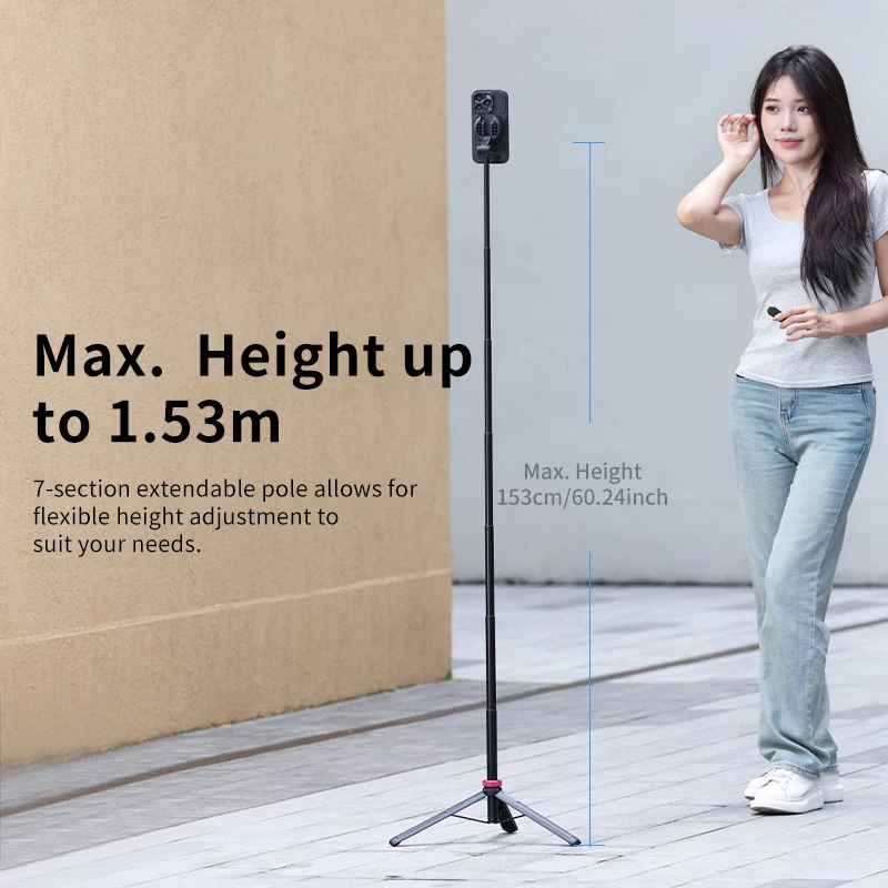 Magnetic Selfie Stick Tripod Wireless Bluetooth Remote Phone Extension Tripod for Phone Live Streaming Vlog Magnetic Selfie Stick Tripod Wireless Bluetooth Remote Phone Extension Tripod for Phone Live Streaming Vlog