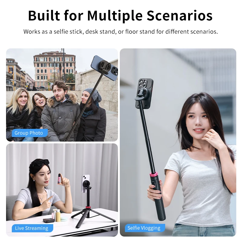 Magnetic Selfie Stick Tripod Wireless Bluetooth Remote Phone Extension Tripod for Phone Live Streaming Vlog Magnetic Selfie Stick Tripod Wireless Bluetooth Remote Phone Extension Tripod for Phone Live Streaming Vlog